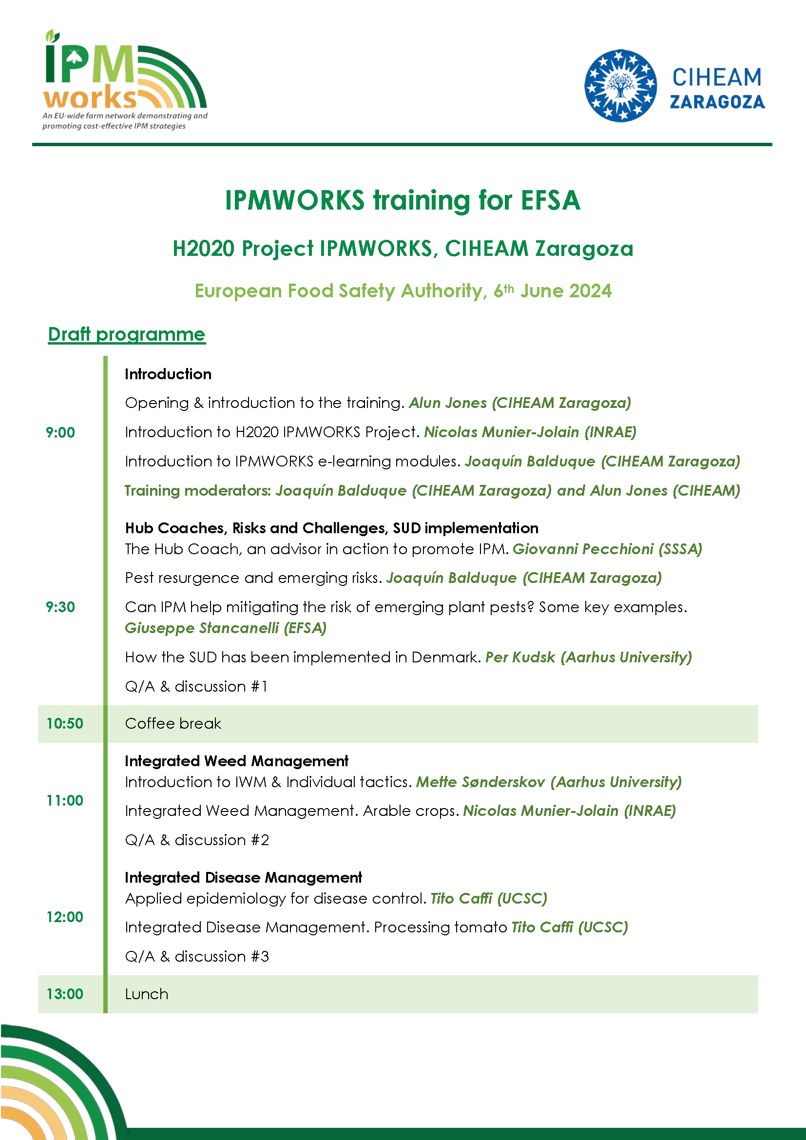 Ipm Works Specialised training on IPM delivered to EFSA and EU Commission staff ...